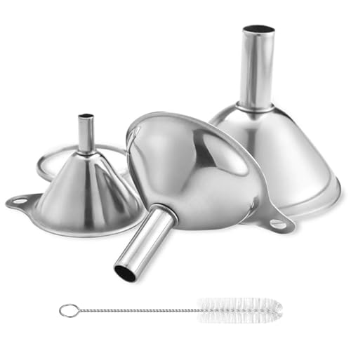 Smart Home Metal Stainless Steel Funnel, Large Medium Small Funnel Essentials