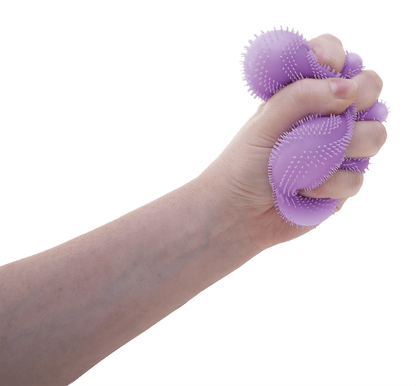 Spiky Ribbed NeeDoh Fuzz Ball Flower Power | Signature Elm Point - Fuzzy Flocked Textured Sensory Fidget Ball - Surprise Me! (Random Color)