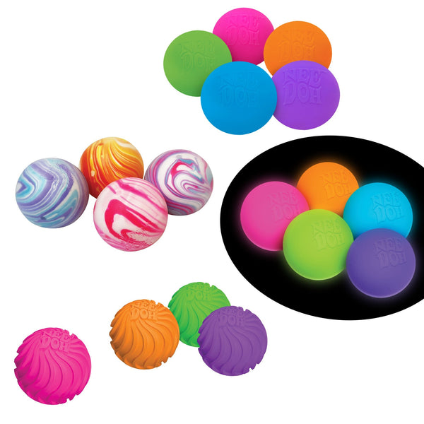 Portable Teenie NeeDoh Teenie Singles | Select Clover Shore - Mini Groovy Glob Portable Stress Toy Set - Surprise Me! (Random Style)